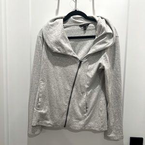 Banana republic grey marl zip up jacket - off center zip